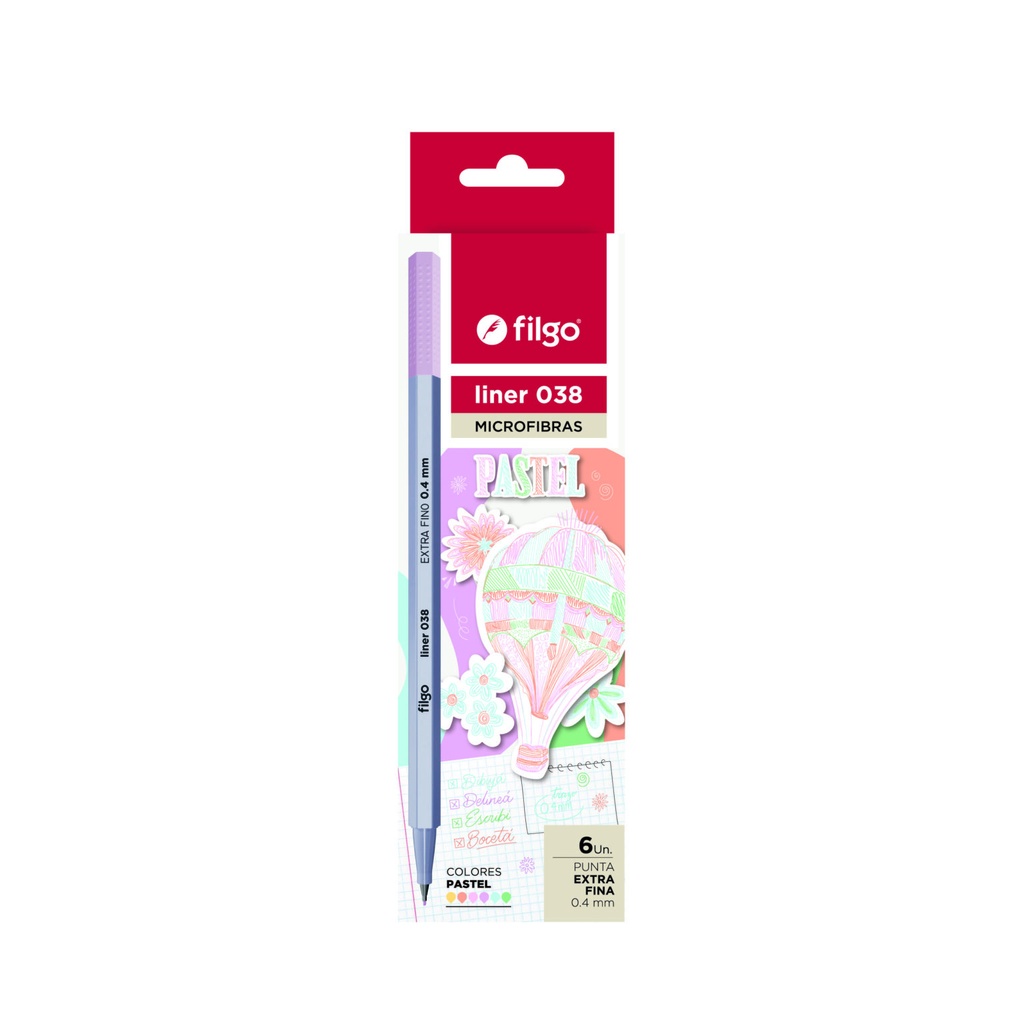 MICROFIBRA FILGO LINER 038 X6 PASTEL