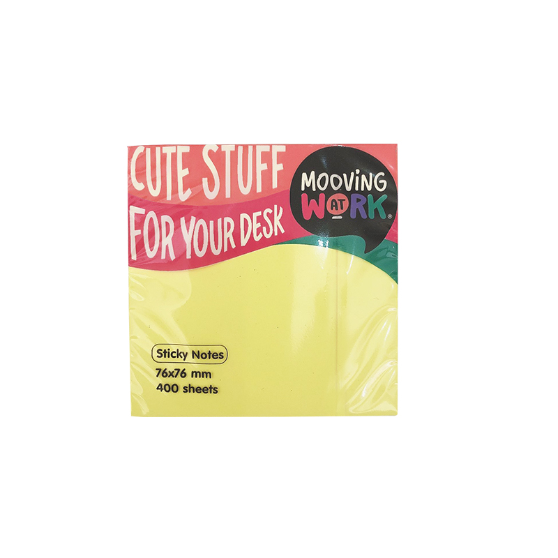 NOTAS ADHESIVAS MOOVING 76X76mm 400 HOJAS FLUO