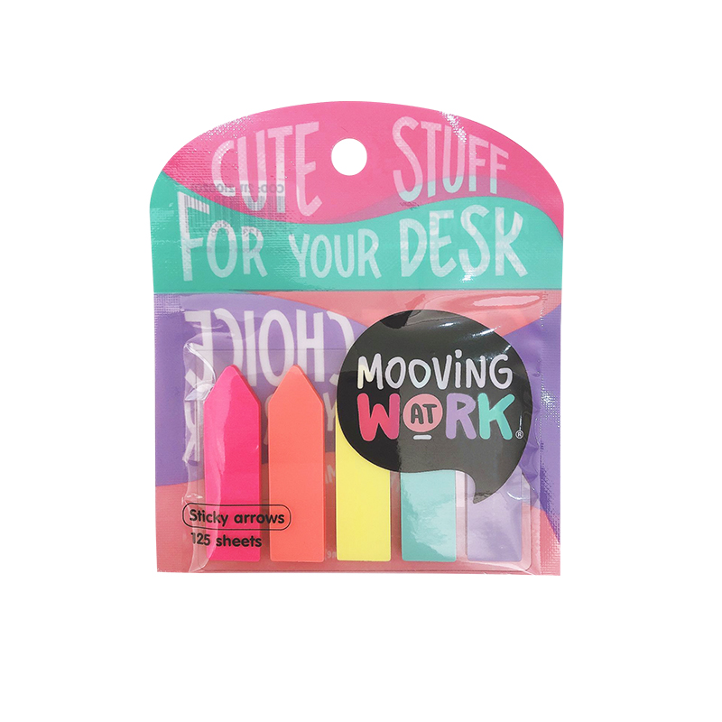 BANDERITAS MOOVING FLECHAS X125 HOJAS NEON