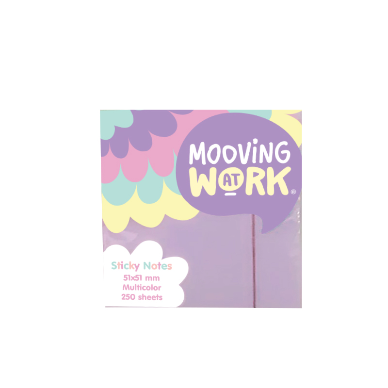 NOTAS ADHESIVAS MOOVING 51X51 250 HOJAS PASTEL
