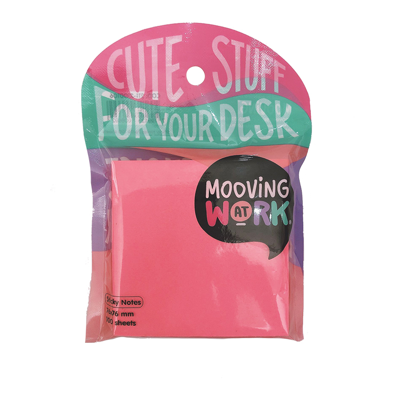 NOTAS ADHESIVAS MOOVING 76X76mm X 100 HOJAS COLORES SURTIDOS