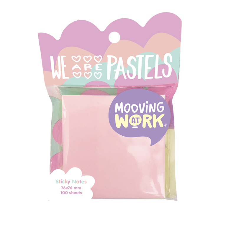NOTAS ADHESIVAS MOOVING 76X76mm 100 HOJAS PASTEL
