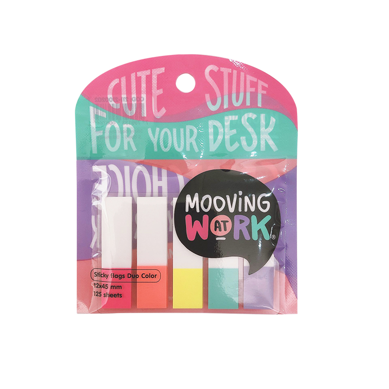 BANDERITAS MOOVING DUO COLOR 12X45MM X125 HOJAS NEON