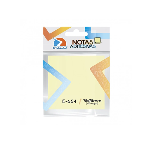 NOTAS ADHESIVAS EZCO 75x75 X 100 HOJAS AMARILLAS E-654