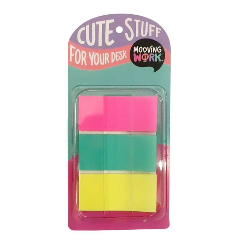 BANDERITAS MOOVING ANCHAS X 60 HOJAS NEON