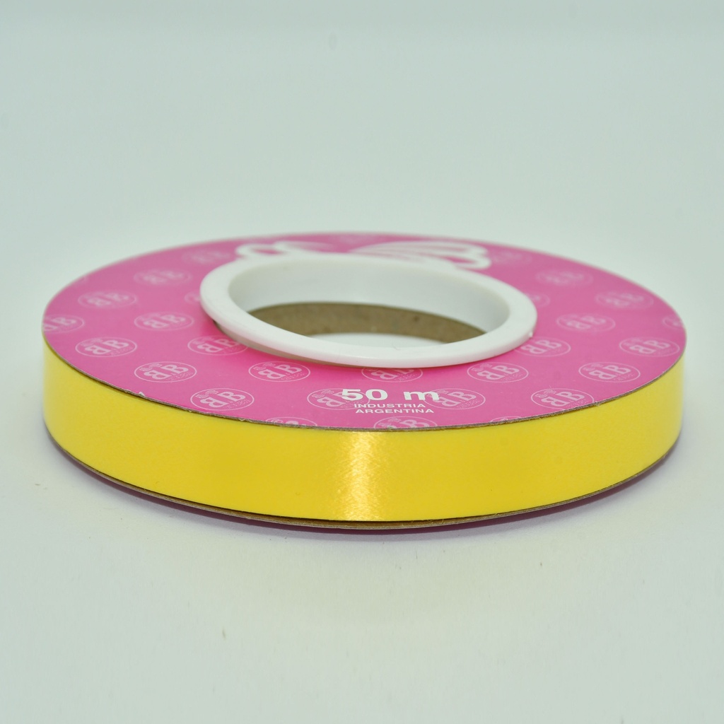 CINTA PARA MOÑO LISA 12MMX50MTS AMARILLO