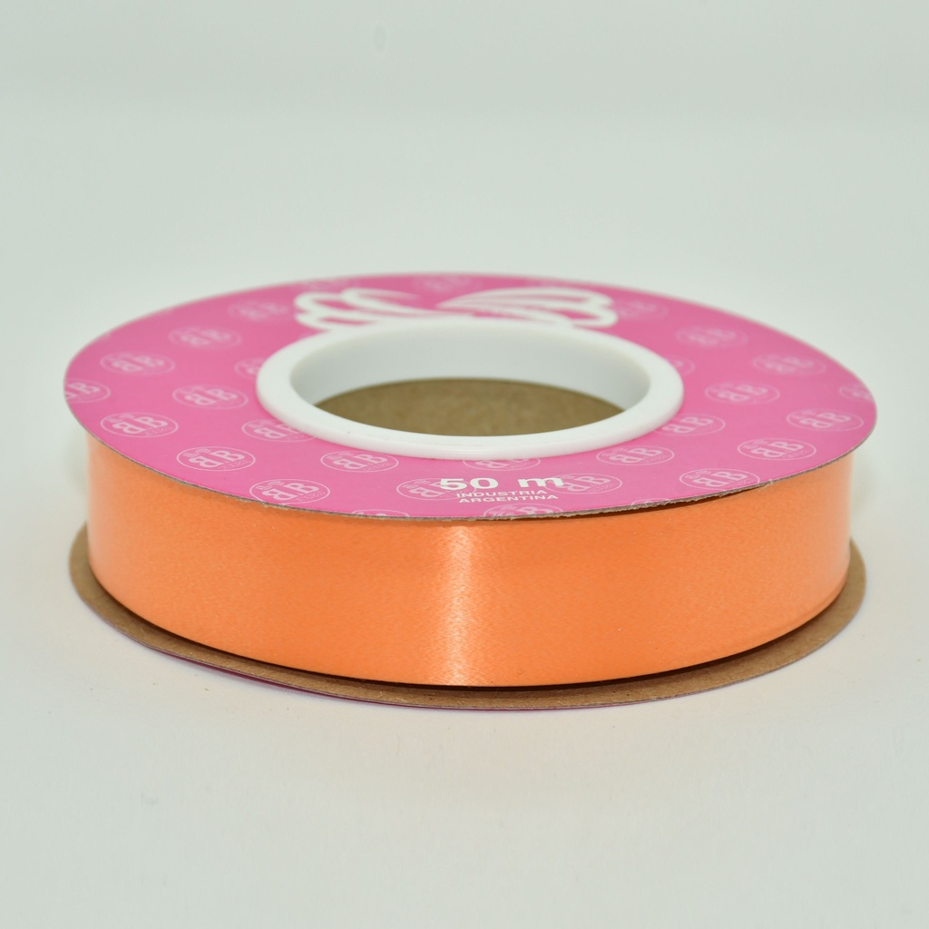 CINTA PARA MOÑO LISA 20MMX50MTS NARANJA
