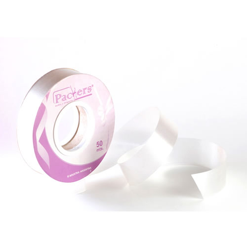 CINTA PARA MOÑO LISA 12MMX50MTS BLANCO