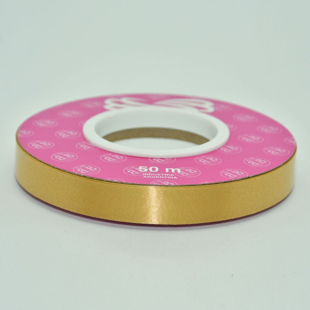 CINTA PARA MOÑO LISA 12MMX50MTS DORADO