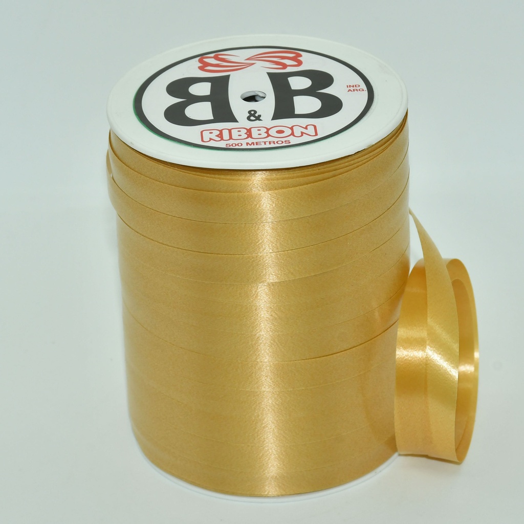 CINTA PARA MOÑO LISA BOBINA 10MMX200MTS DORADO