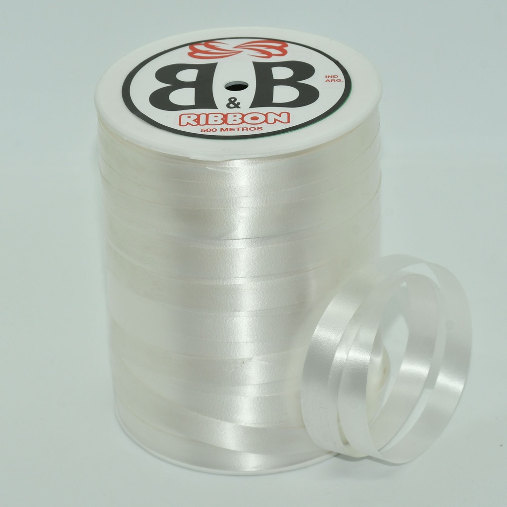 CINTA PARA MOÑO LISA BOBINA 10MMX500MTS BLANCO