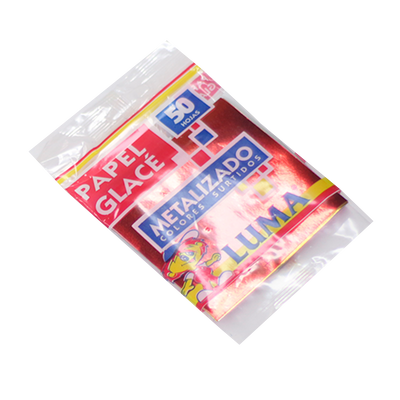 PAPEL GLACE LUMA METALIZADO 10x10cm X 50 HOJAS SURTIDO