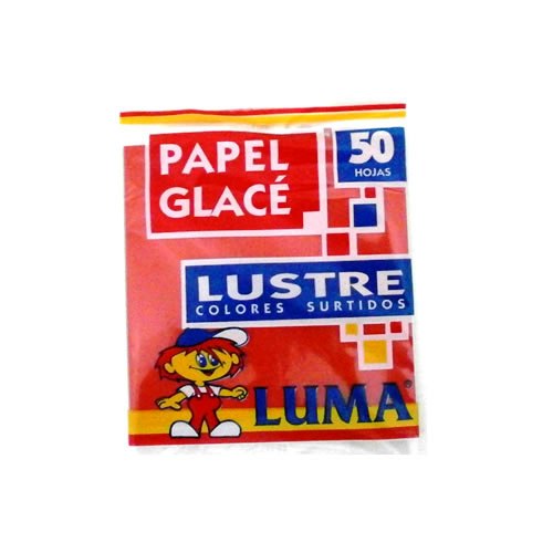 PAPEL GLACE LUMA LUSTRE 10x10cm X 50 HOJAS SURTIDO