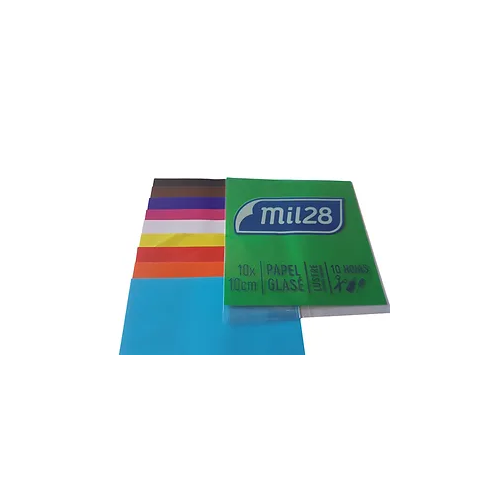 PAPEL GLACE MIL28 LUSTRE 15x15cm X 10 HOJAS SURTIDO