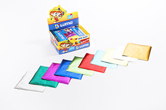 PAPEL GLACE LUMA METALIZADO 10x10cm X 10 HOJAS SURTIDO