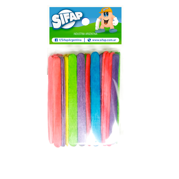 PALITOS DE HELADO SIFAP JUMBO COLOR X30