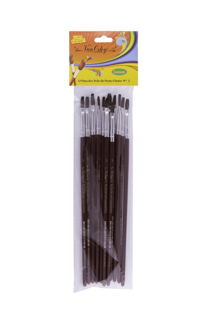 PINCEL LAMA PELO PONY CHATO Nº3 X12