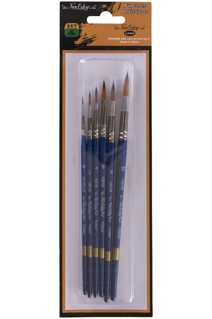 PINCEL LAMA REDONDO SINTETICO SET X6