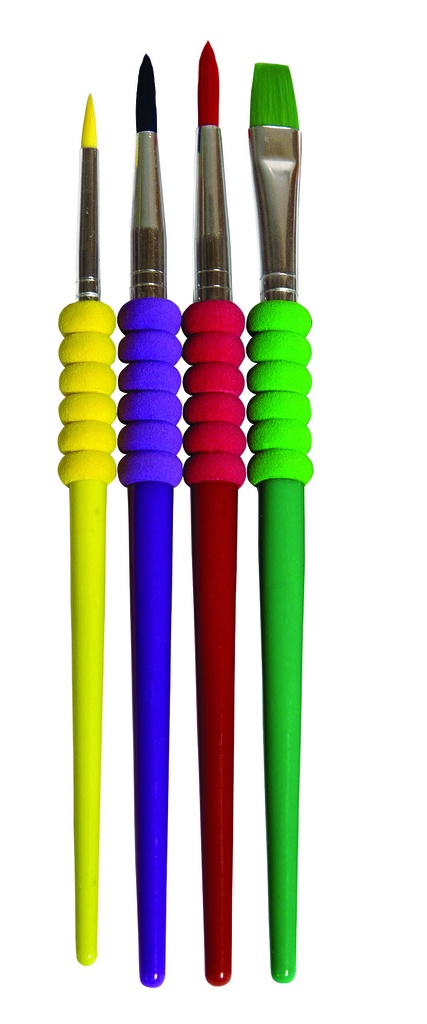 PINCEL OLAMI X4 COLORES CON GRIP