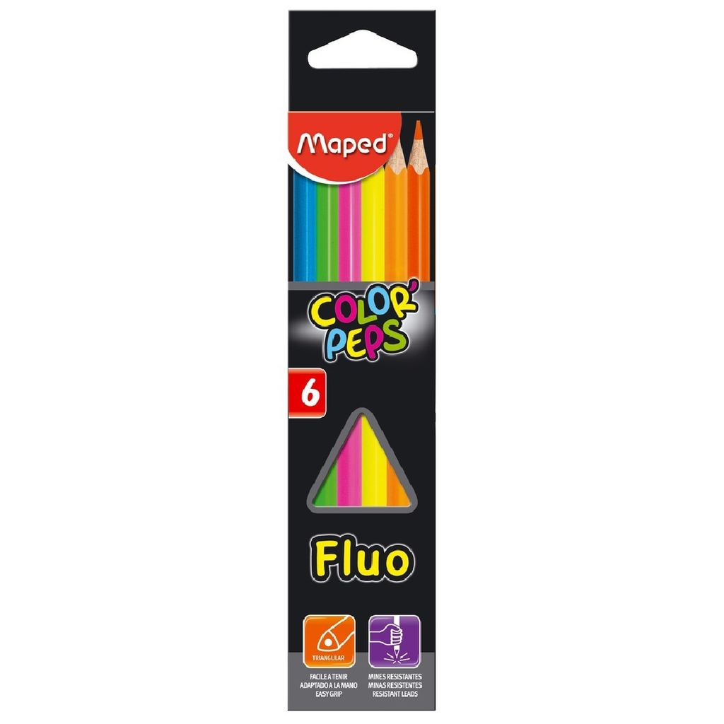 PINTURITAS MAPED COLORPEPS FLUO X6 DISCONTINUO