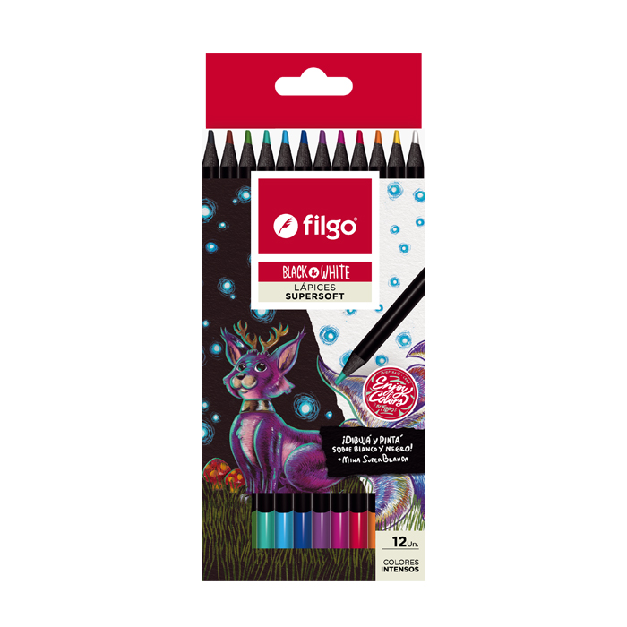PINTURITAS FILGO X12 LARGAS BLACK & WHITE