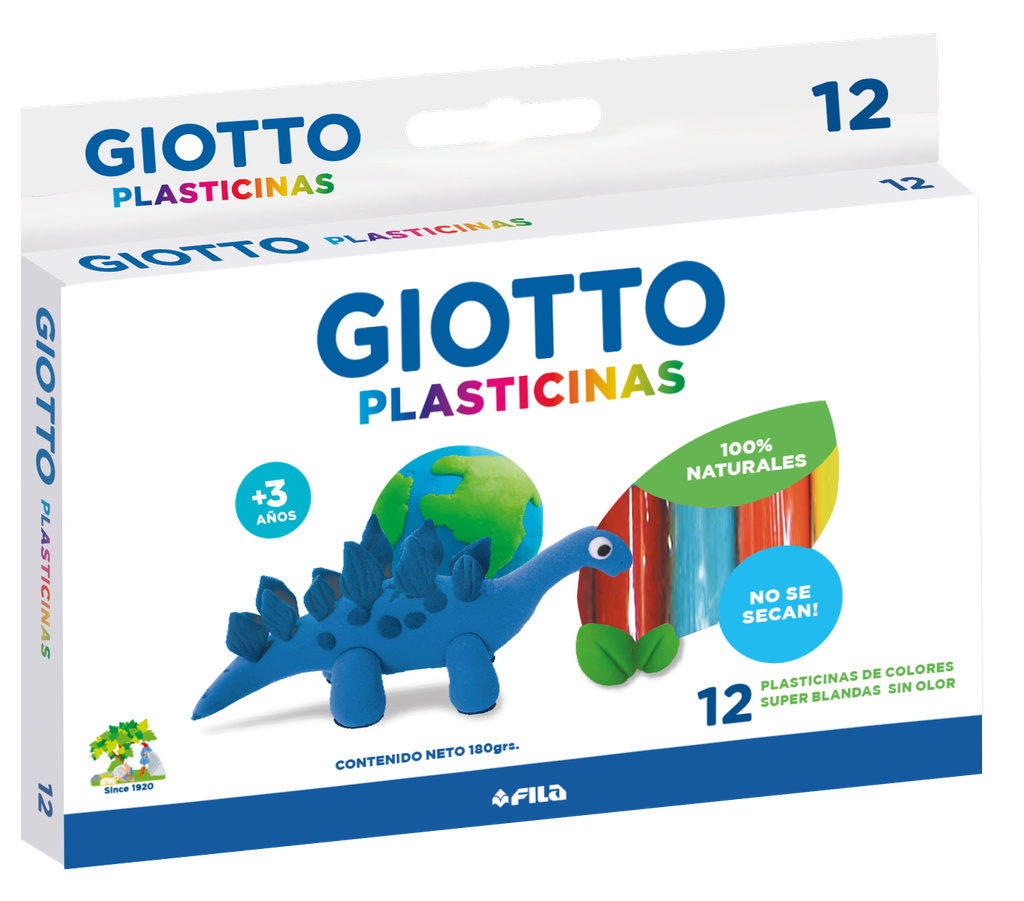 PLASTILINA GIOTTO NATURAL X12 COLORES