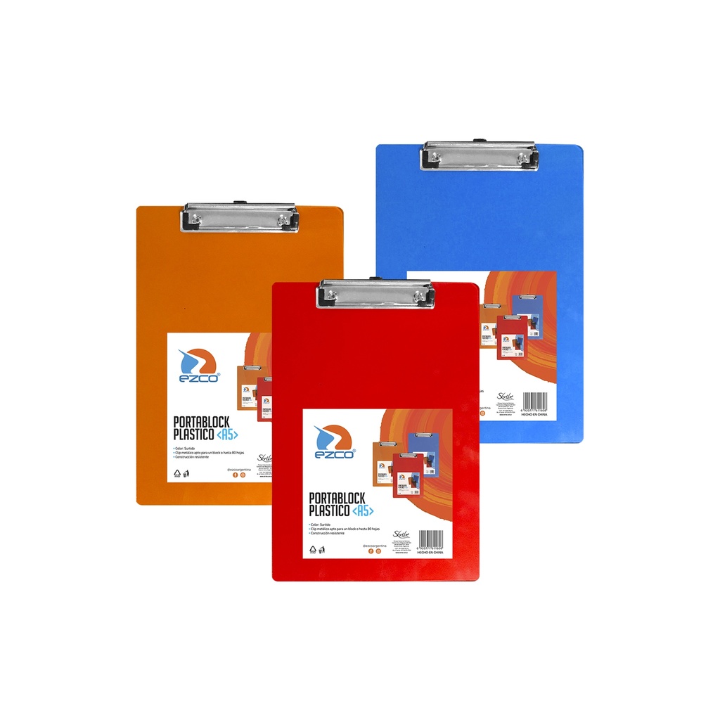 PORTA BLOCK EZCO A5 TRASLUCIDO COLORES