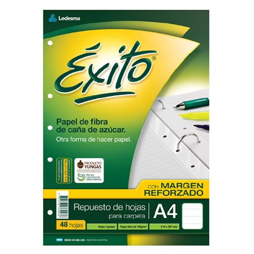 REPUESTO EXITO A4 CON MARGEN X48H RAYADO