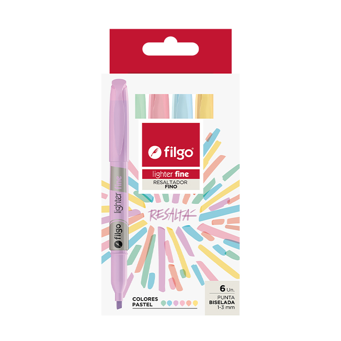 RESALTADOR FILGO FINO X6 PASTEL