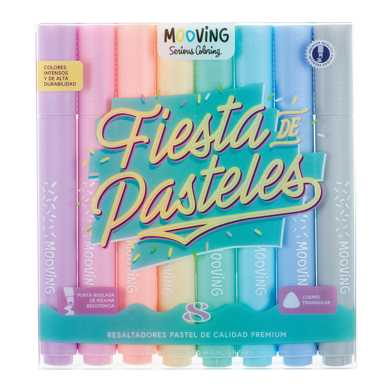 RESALTADOR MOOVING PASTEL X 8