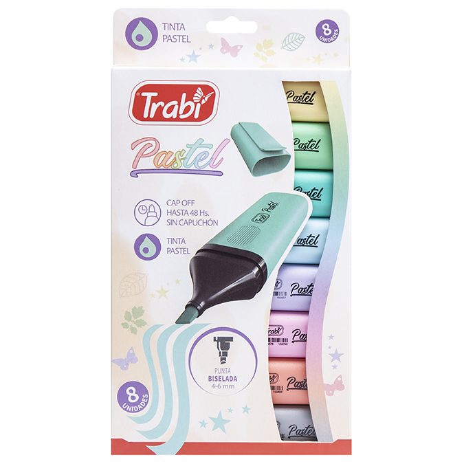 RESALTADOR TRABI PASTEL X8 SURTIDO