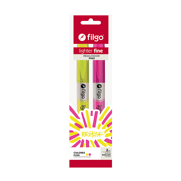 RESALTADOR FILGO FINO X2 BLISTER AM+RO