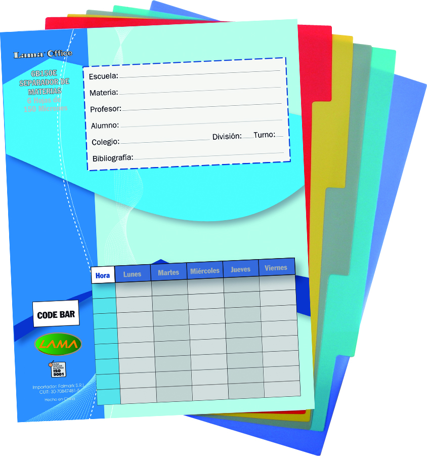 SEPARADOR Nº3 LAMA 6 POSICIONES X 150 MICRONES