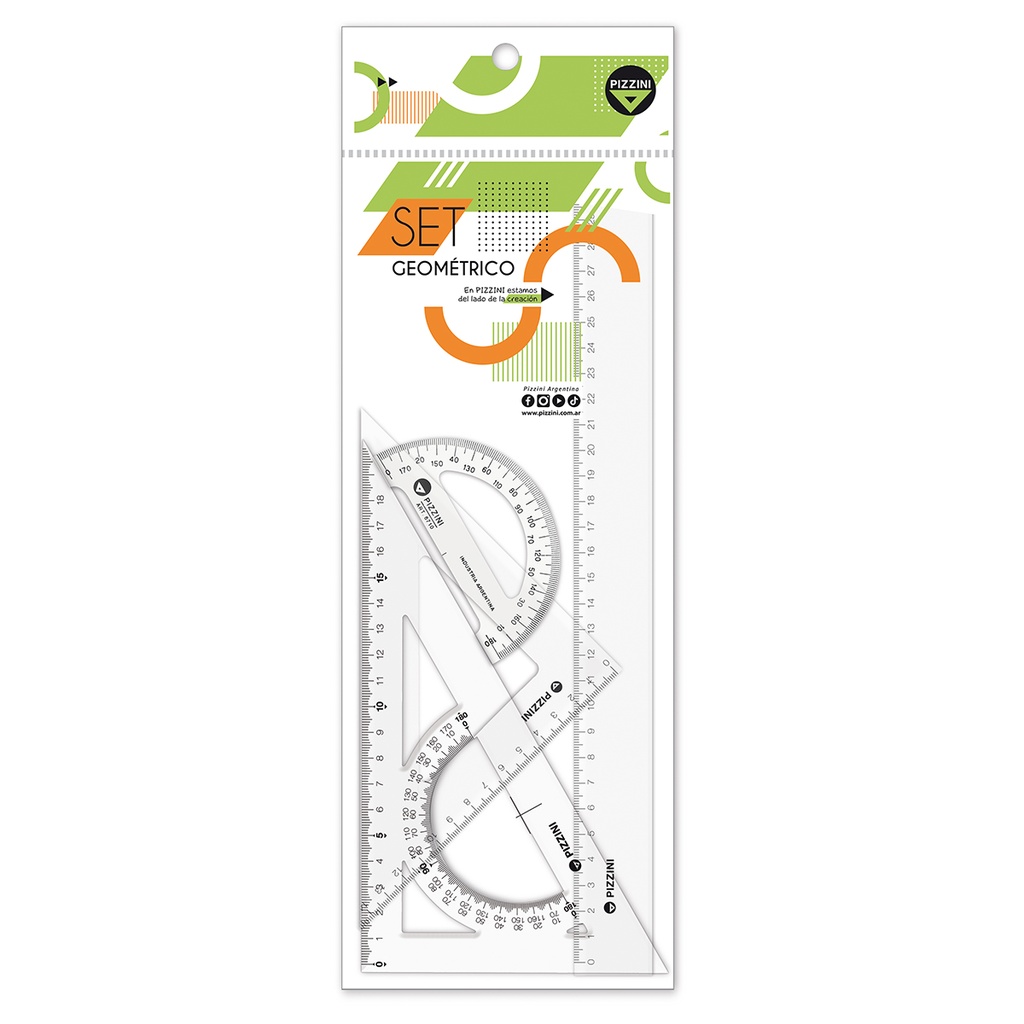 SET GEOMETRIA PIZZINI X4 PIEZAS 4130