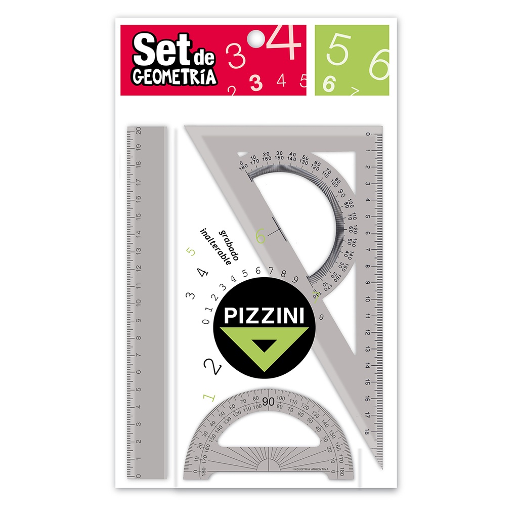 SET GEOMETRIA PIZZINI X3 PIEZAS HT 4203