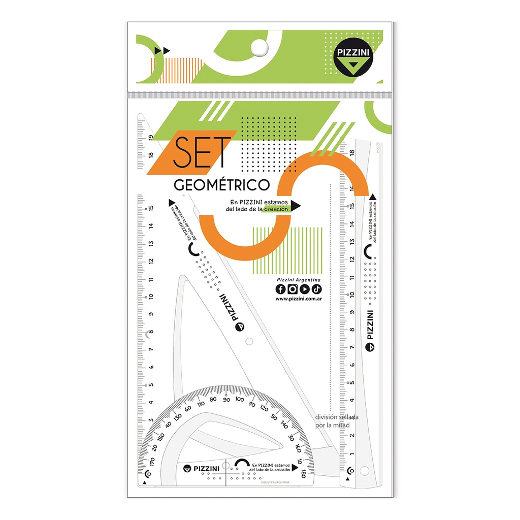 SET GEOMETRIA PIZZINI X3 PIEZAS
