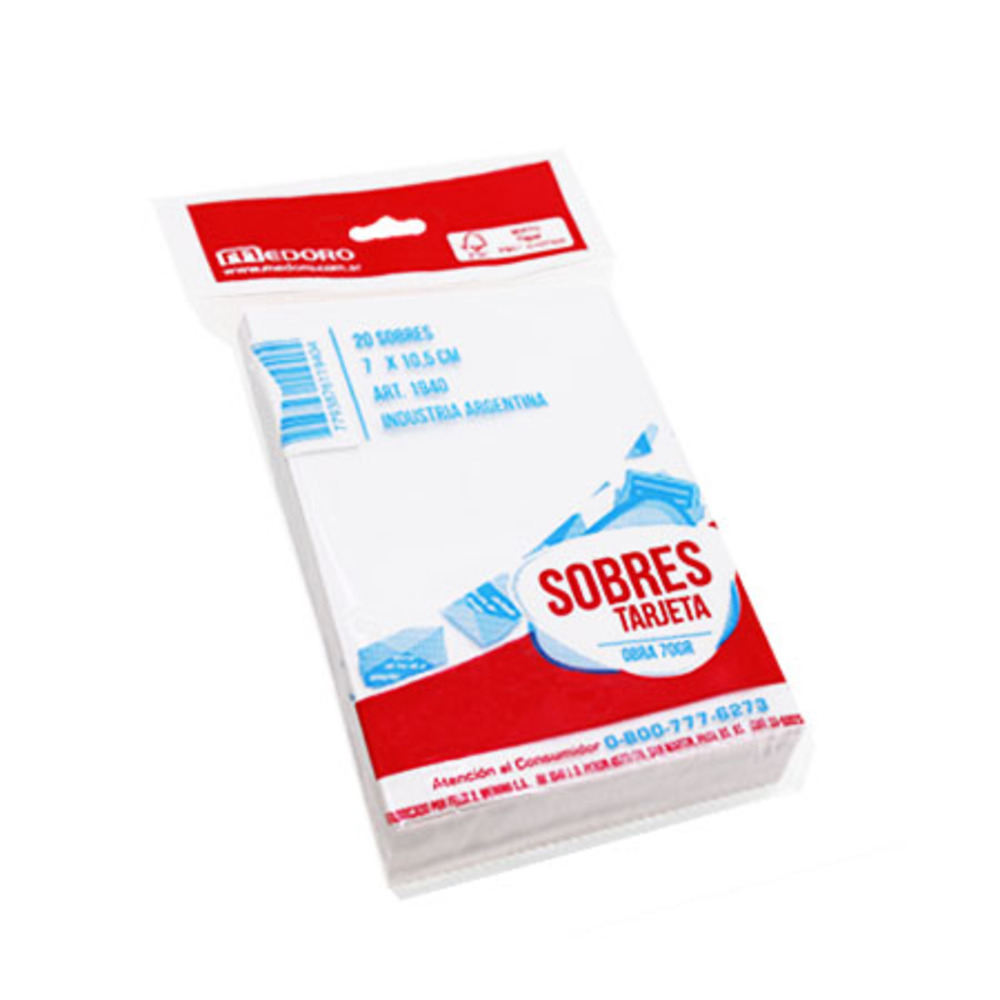 SOBRE MEDORO 1240 COLOR BLANCO 7X10.5 X20