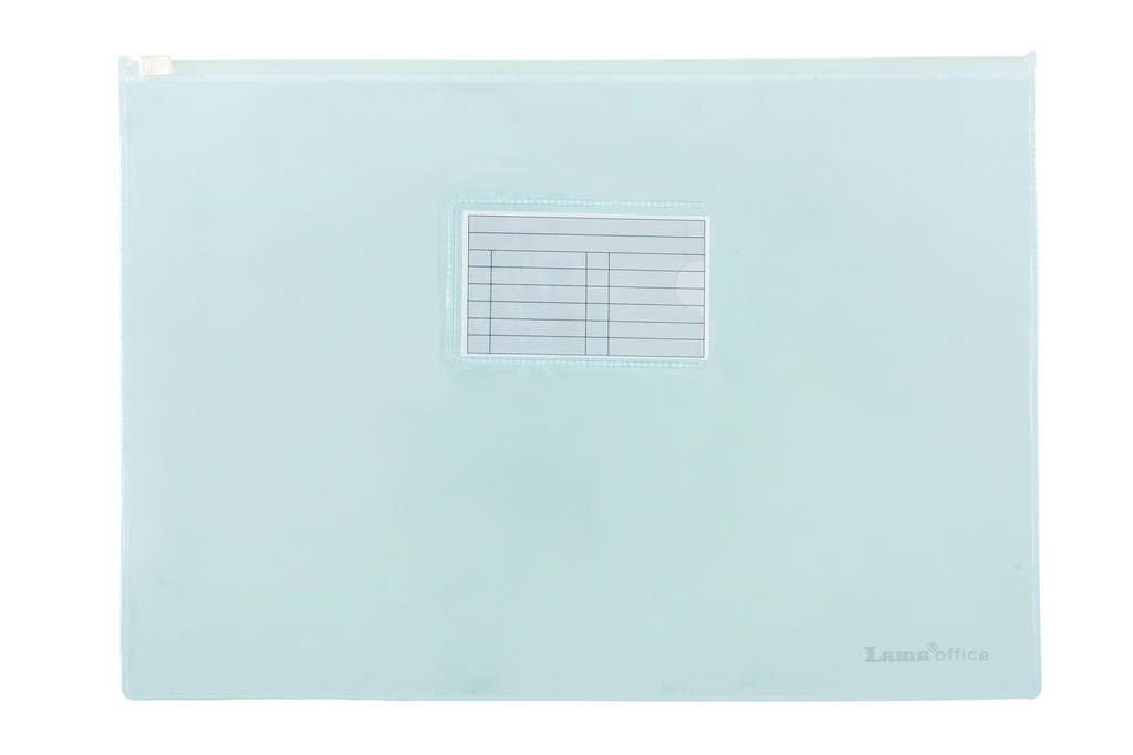 SOBRE LAMA OFICIO CIERRE ZIP PVC CRISTAL X12