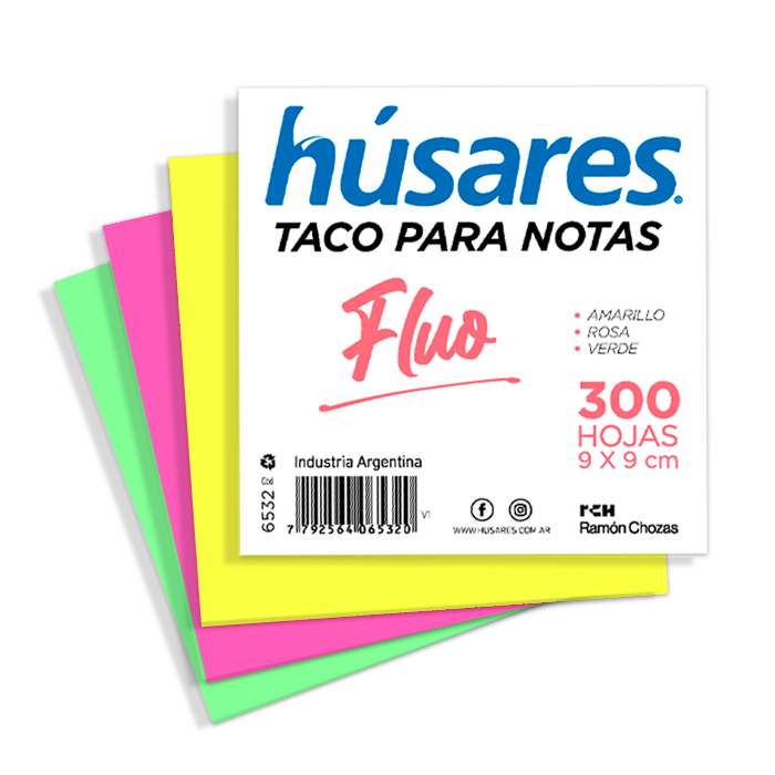 TACO HUSARES COLORES FLUO 9X9 X300H