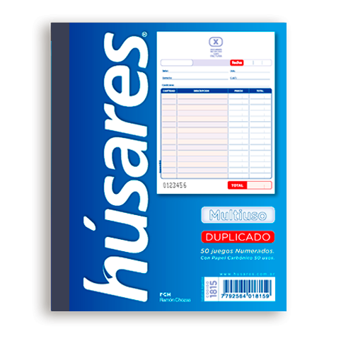 TALONARIO HUSARES 1815 DUPLICADO PRESUPUESTO