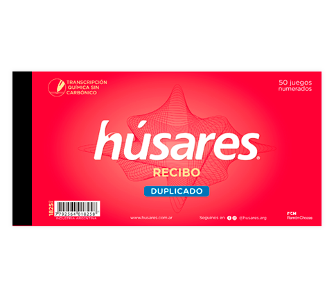 TALONARIO HUSARES 1825 DUPLICADO RECIBO GENERAL