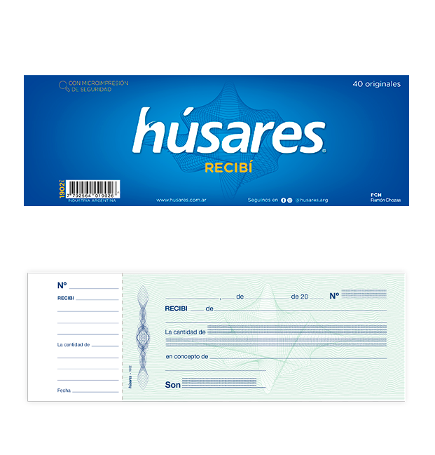 TALONARIO HUSARES 1902 ORIGINAL RECIBI CHICO