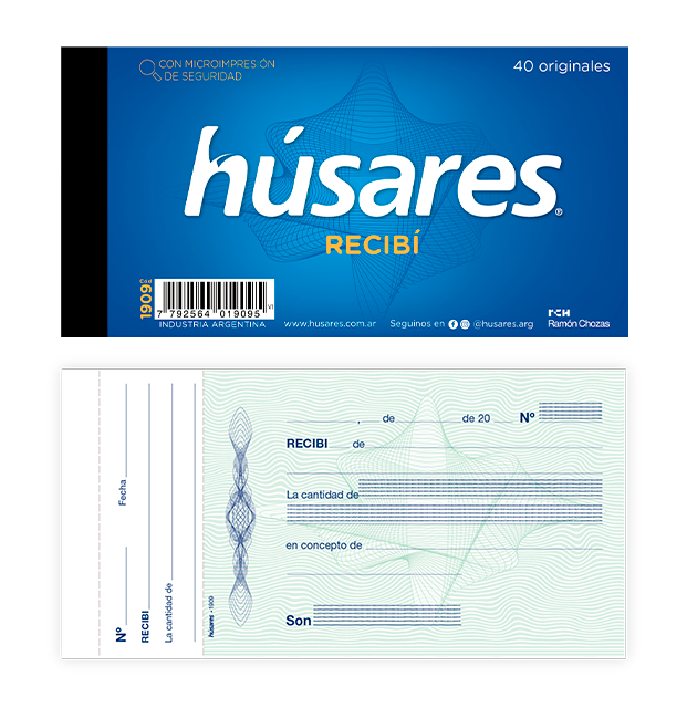 TALONARIO HUSARES 1909 RECIBI MIGNON