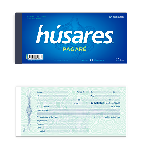 TALONARIO HUSARES 1906 ORIGINAL PAGARE LASER/INKJE