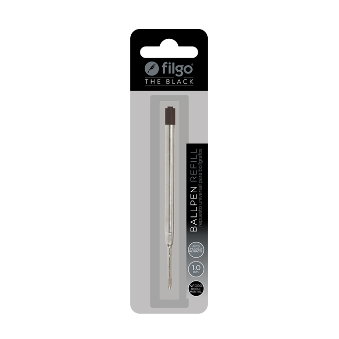 REPUESTO FILGO PARA BOLIGRAFO RETRACTIL TRAZO MEDIO 1.0mm X1 NEGRO
