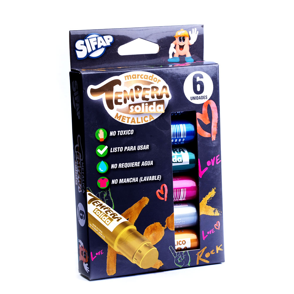 TEMPERA SIFAP X6 METALICA SURTIDO
