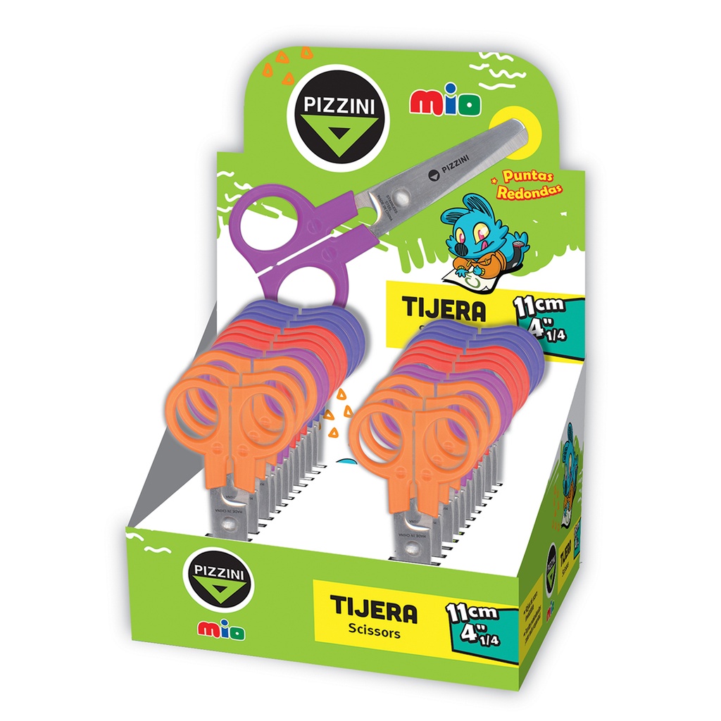 TIJERA PIZZINI MIO X24 11CM.PTA.REDON PS50