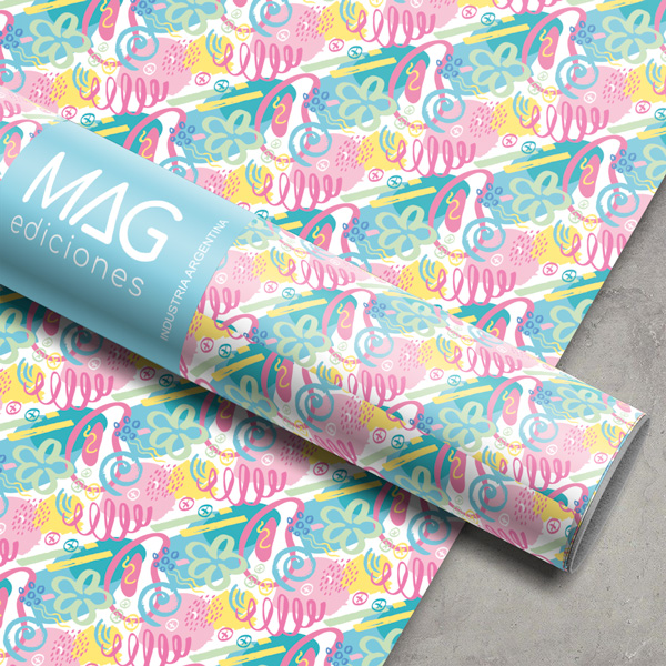 PAPEL PARA REGALO MAG 70X100 X10 5050 ABSTRACT PASTEL