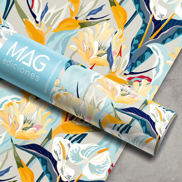 PAPEL PARA REGALO MAG 70X100 X10 5085 TROPICAL FLOWER