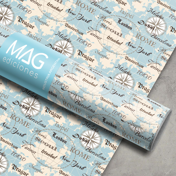 PAPEL PARA REGALO MAG 70X100 X10 5067 TRAVELING